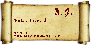 Medus Gracián névjegykártya